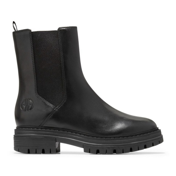 COLE HAAN Tahoe Featherfeel Chelsea Boots in Black Leather - Picture 1 of 10